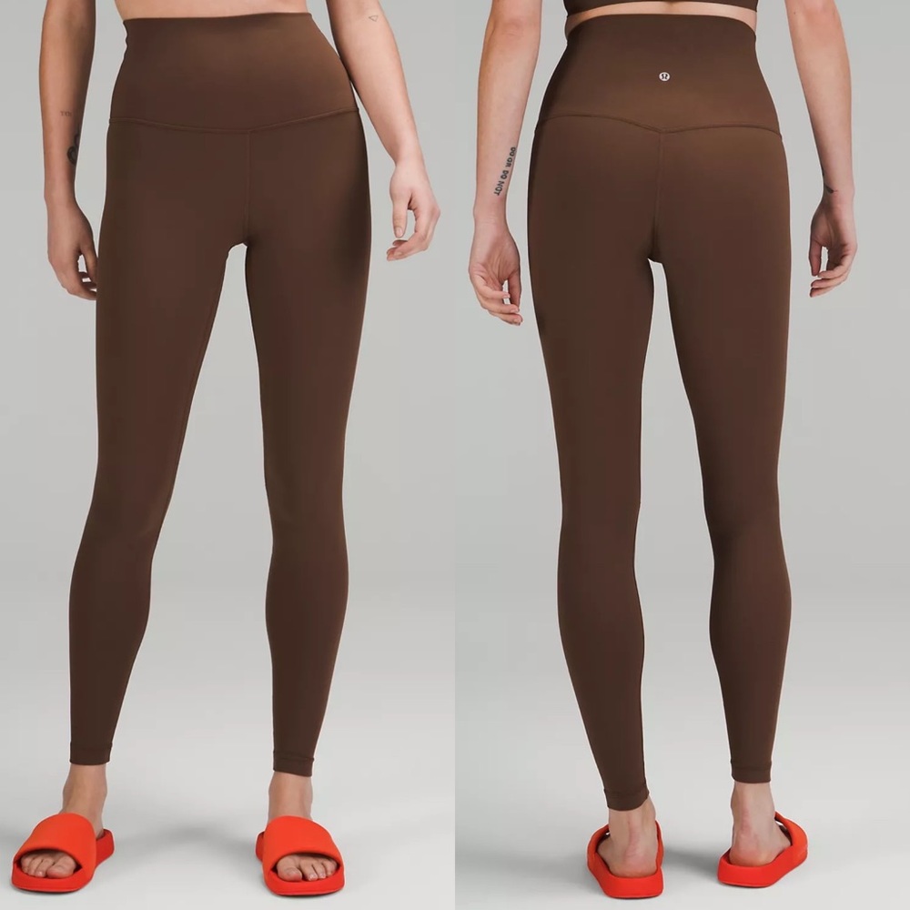 Brown Lululemon Align High Rise Tight 28"